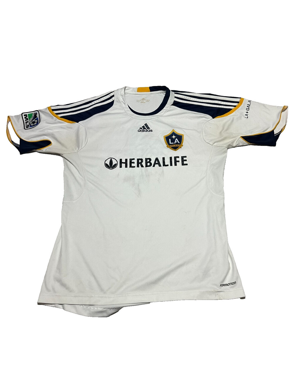 Adidas Herbalife LA Galaxy 2009 Soccer T-Shirt Mens Large White MLS Jersey